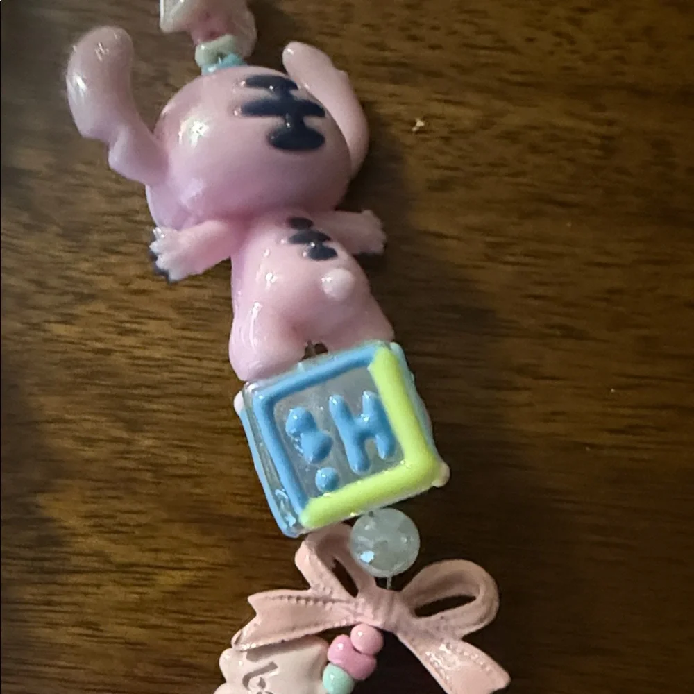 Pastel Beaded keychain with Character Charm‎